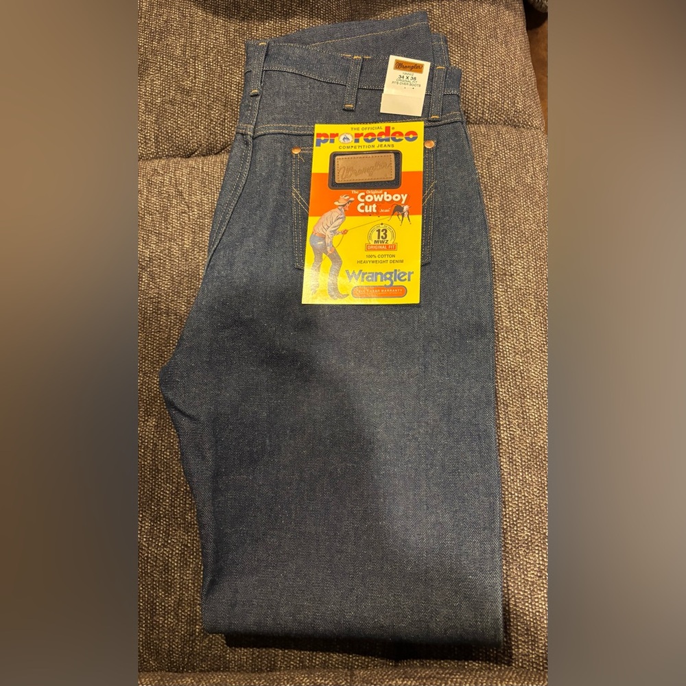 Wrangler Men's Pro Rodeo Blue Jeans 34x36 NWT